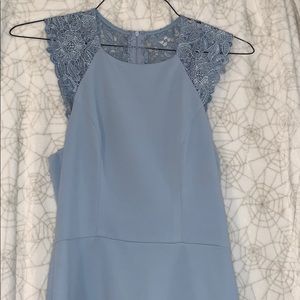 Blue lace back dress